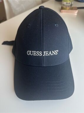 Guess Navy Blue Baseball Cap with White Embroidered Logo
